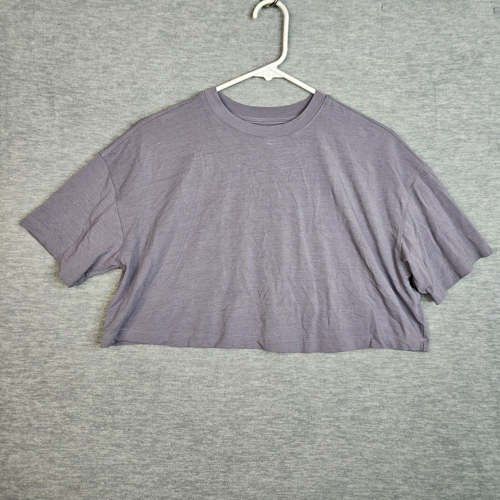 Flx Women's Dark Gray Cropped Short Sleeve Tee Size Small